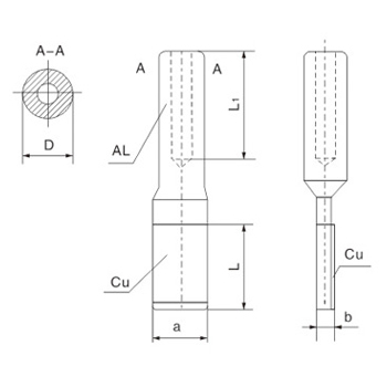 AL-Cu transition connectors for heat-resistant conductor