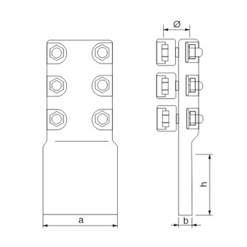 Terminal clamps of bolt type