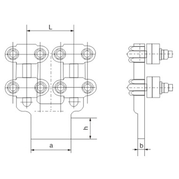 Terminal clamps for double-bundle conductor(bolt type)