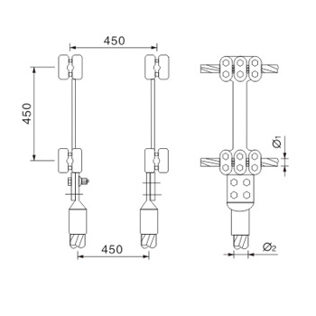 Four-bundle to Two-bundle clamps