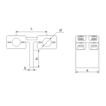 T-connectors for double-bundle conductor of bolt type