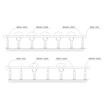 Φ250 Tubular bus-bar fitting installation drawing